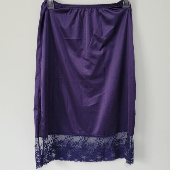 Delicates Camisole Half Slip Set Small 34 Lingerie Purple Nylon Lace Vintage USA - Picture 3 of 9